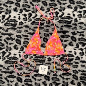 Kulani Kinis Vibrant Pink and Orange Bikini Top